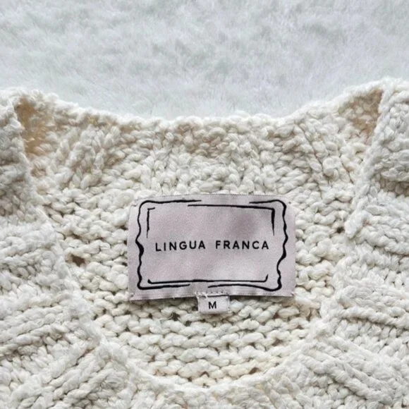 LINGUA FRANCA "take it easy" goop travel fave bouclé-cotton knit sweater $495 m - Picture 10 of 13